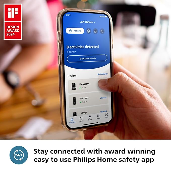 PHILIPS 5000 Series Wi-Fi 360 Degree Camera AI-Enhanced CCTV Camera for Home & Outdoor 2K(3MP) Resolution, Privacy Shutter, Pan Tilt Zoom, 2-Way Talk, DIY Installation HSP5500