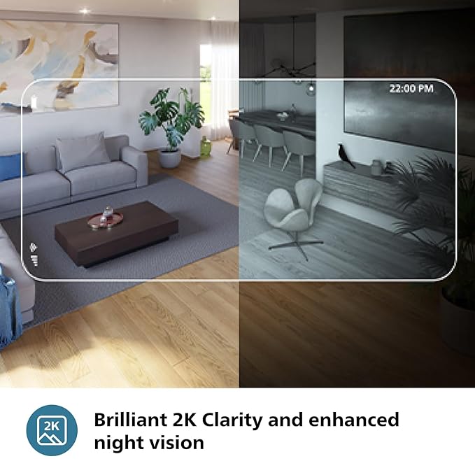 PHILIPS 5000 Series Wi-Fi 360 Degree Camera AI-Enhanced CCTV Camera for Home & Outdoor 2K(3MP) Resolution, Privacy Shutter, Pan Tilt Zoom, 2-Way Talk, DIY Installation HSP5500