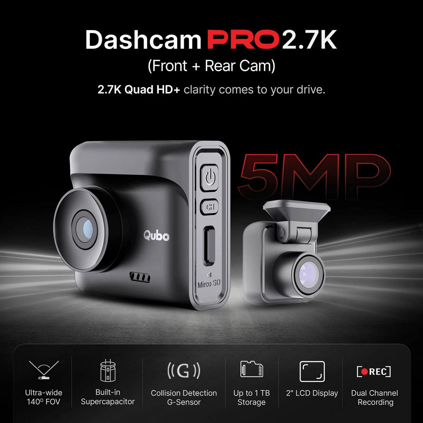 DASHCAM 2.7K – 4G Connected Dash Camera