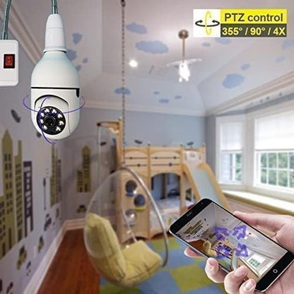 TP-Plus Wi-Fi Camera CCTV Camera 1080p Wireless PTZ Bulb Shape V380 Pro