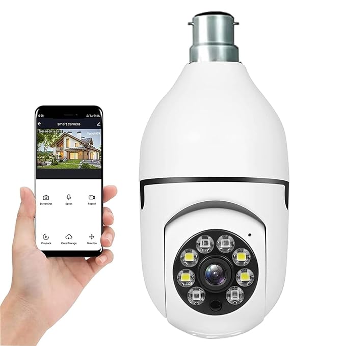 Eyetech Bulb Shape Camera Indoor HD 1080P (2MP) CCTV WiFi Camera