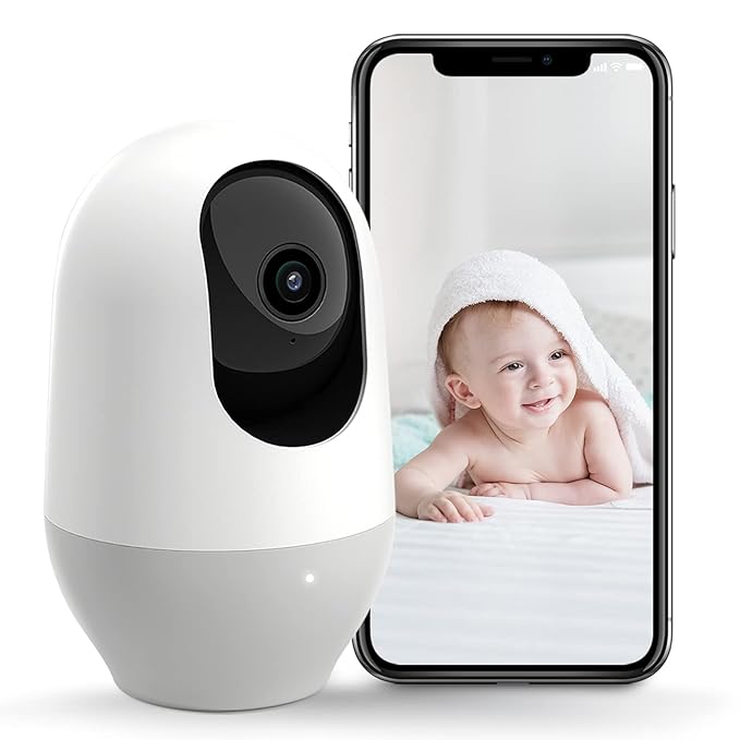 nooie Baby Monitor, 360 Degree Wireless IP Camera, 1080P Home Security Camera with WiFi, New Born Baby Camera, Super IR Night Vision, Work with Alexa, Two Way Audio, Motion & Sound Detection