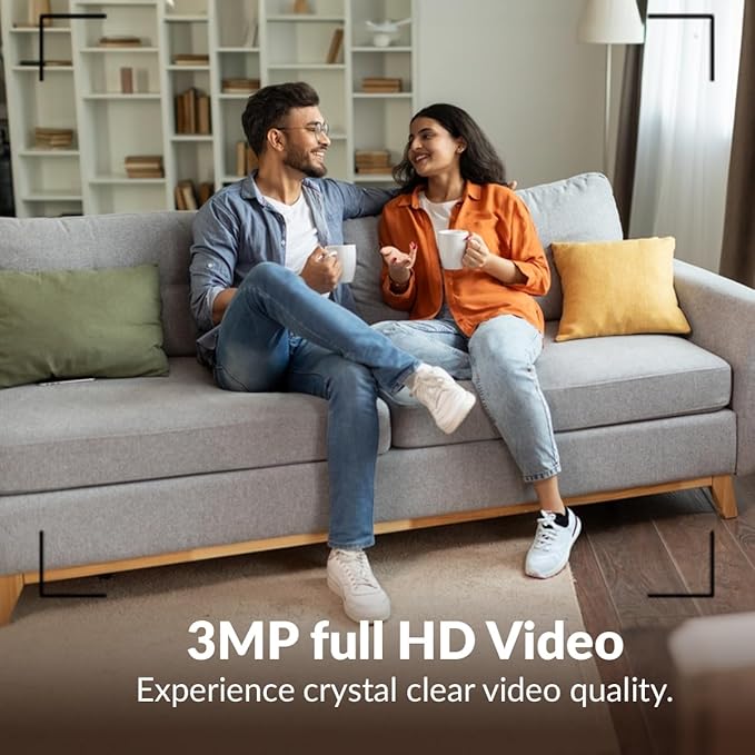 CP PLUS 3 MP Full HD Smart Wi-fi CCTV Camera | 360° Pan & Tilt | View & Talk | Motion Alert | Night Vision | SD Card (Up to 128 GB) | Alexa & OK Google | 2-Way Talk | IR Distance 10Mtr | CP-E35A