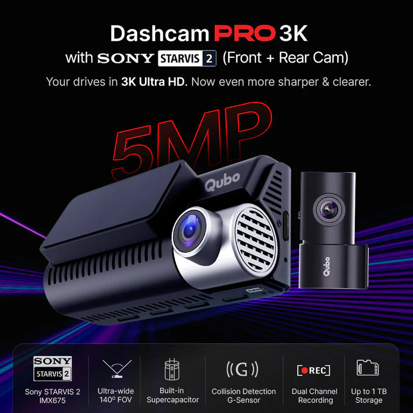 Dashcam 3K F+R N Starvis 2 | Front & Rear Dash Camera