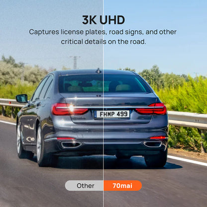 70MAI REARVIEW DASHCAM S500 3K DUAL HDR