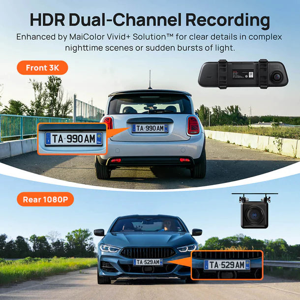 70MAI REARVIEW DASHCAM S500 3K DUAL HDR